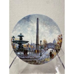 Louis Dale 'La Place De La Concorde' 8.5" Limoges Porcelain  Plate
